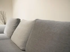 COR Ecksofas|Ecksofa Mell Lounge Stoff 9131 Anthrazit Grau Gestell Metall Schwarz Mit Kissen Stoff 9129