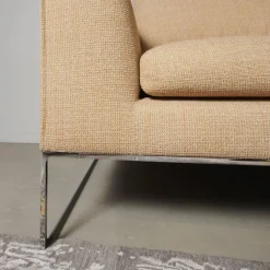 COR Ecksofas|Ecksofa Mell Lounge Stoff 8186 Aprikose Orange Beige Gestell Verchromt Inklusive Kissen