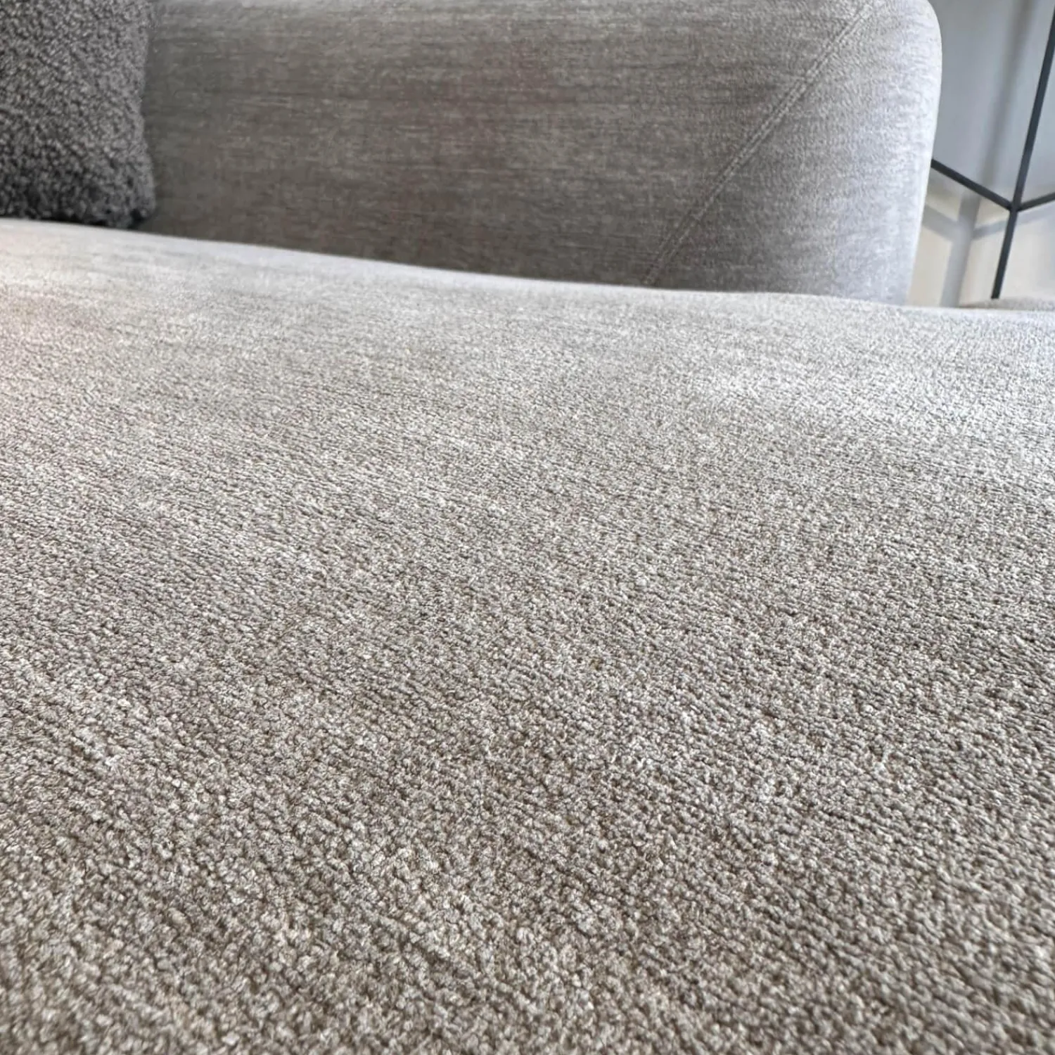 COR Ecksofas|Ecksofa Mell Lounge Stoff 8143 Taupe Grau Füße Verchromt Mit Kunststoffgleitern