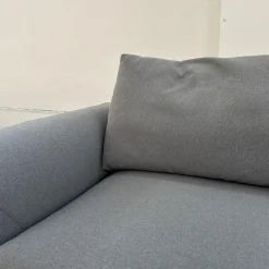 COR Ecksofas|Ecksofa Mell Lounge Stoff 7208 Steingrau Grau Fußrahmen P120 Pulverbeschichtet Schwarz