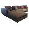 B&B Italia Ecksofas|Ecksofa Michel Club Stoff Laveno Schiefer Grau Gestell Metall Schwarz Lackiert