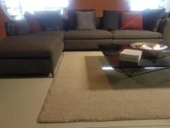 B&B Italia Ecksofas|Ecksofa Michel Club Stoff Laveno Schiefer Grau Gestell Metall Schwarz Lackiert