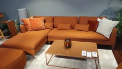 Rolf Benz Ecksofas|Ecksofa Mioko Stoff 24 Kupferbraun mit 5 Kissen