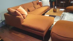 Rolf Benz Ecksofas|Ecksofa Mioko Stoff 24 Kupferbraun mit 5 Kissen