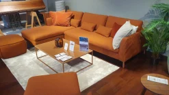 Rolf Benz Ecksofas|Ecksofa Mioko Stoff 24 Kupferbraun mit 5 Kissen