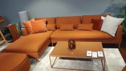 Rolf Benz Ecksofas|Ecksofa Mioko Stoff 24 Kupferbraun mit 5 Kissen