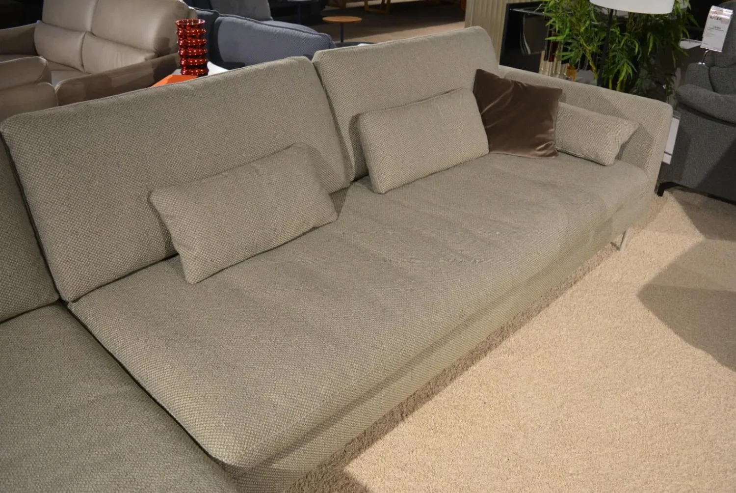 Rolf Benz Ecksofas|Ecksofa Mioko Stoff 24.351 Steingrau Grau Füße Stahl Pulverbeschichtet Grau Inklusive Kissen