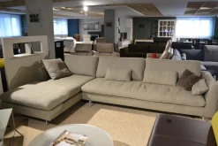 Rolf Benz Ecksofas|Ecksofa Mioko Stoff 24.351 Steingrau Grau Füße Stahl Pulverbeschichtet Grau Inklusive Kissen