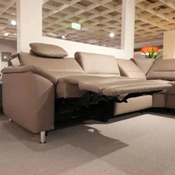 Polinova Ecksofas|Ecksofa MM PN1102 Leder Torro Granit Grau Beige Füße Aluminium