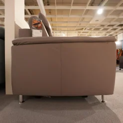 Polinova Ecksofas|Ecksofa MM PN1102 Leder Torro Granit Grau Beige Füße Aluminium