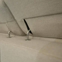 Zehdenick Ecksofas|Ecksofa MM ZE1161 Stoff Calido Ecru Grau Metallfüße Schwarz Mit Motorischer Wallaway Funktion