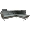 Carina Ecksofas|Ecksofa Modell 1043 Stoff Picasso Stone Grau PG 3 mit Kopfstütze und Nierenkissen