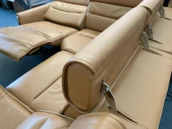 Stressless Ecksofas|Ecksofa Modell Emily iLeder Cori Farbe Caramel Metall Armlehne Chrom mit Power Funktionen