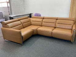 Stressless Ecksofas|Ecksofa Modell Emily iLeder Cori Farbe Caramel Metall Armlehne Chrom mit Power Funktionen