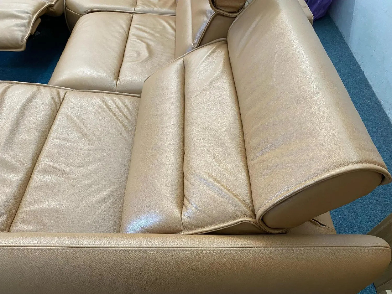 Stressless Ecksofas|Ecksofa Modell Emily iLeder Cori Farbe Caramel Metall Armlehne Chrom mit Power Funktionen