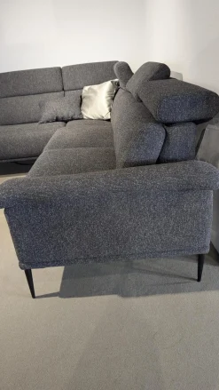 Dietsch Ecksofas|Ecksofa Moon Stoff Sneak 67 Anthrazit Füße Metall Schwarz Matt Mit Elektrischer Wallfree Relaxfunktion
