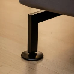 Brühl Ecksofas|Ecksofa Moule Medium Bezug Leder Taron 5668 0095 Grau Kufen Schwarz Pulverbeschichtet Mit Verstellbarer Rückenlehne