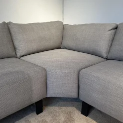 Musterring Ecksofas|Ecksofa MR 4530 Bezug Stoff Picasso Taupe Grau Metallfuß 192 Schwarz Inklusive Kopfstütze Und Kissen