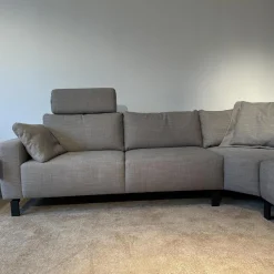 Musterring Ecksofas|Ecksofa MR 4530 Bezug Stoff Picasso Taupe Grau Metallfuß 192 Schwarz Inklusive Kopfstütze Und Kissen