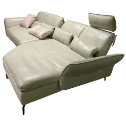 Musterring Ecksofas|Ecksofa MR 2340 Leder Z7433 Green Tea Grün Metallfuß Schwarz mit Funktionen