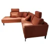 Musterring Ecksofas|Ecksofa MR 4530 Stoff Picasso Peach Orange Rot Metallfuß Schwarz Matt Mit Kissen Inklusive 2 Kopfstützen XL