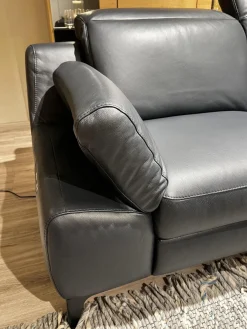 Musterring Ecksofas|Ecksofa MR9120 Leder Montana Night Schwarz Füße Metall Schwarz Inklusive Kissen