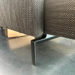 Walter Knoll Ecksofas|Ecksofa Muud Stoff Bogar 7830 Nightshade Grau Kufen Metall Matt Schwarz Pulverbeschichtet Mit Hocker