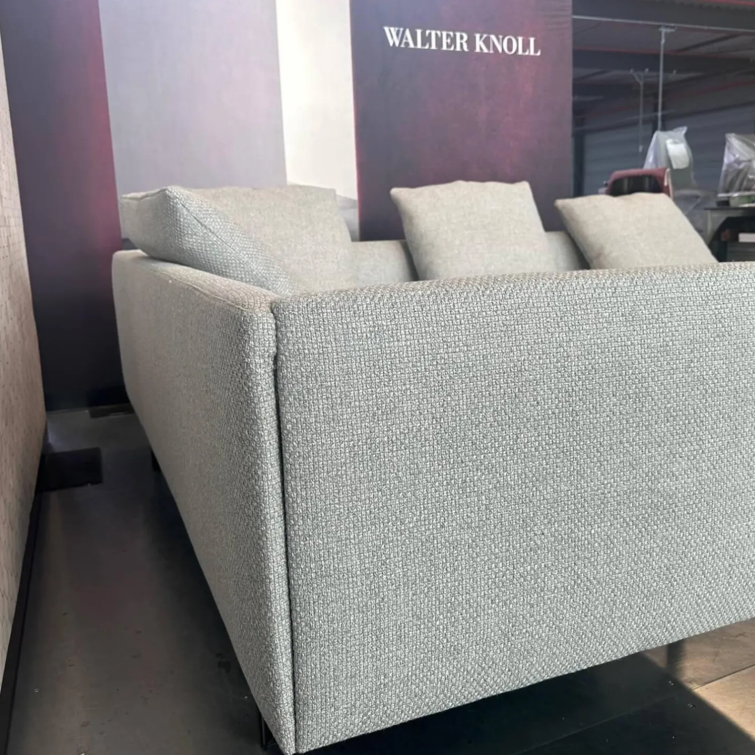Walter Knoll Ecksofas|Ecksofa Muud Stoff Carré 7823 Moonlight Creme Kufen Metall Matt Schwarz Pulverbeschichtet Mit Filzgleitern