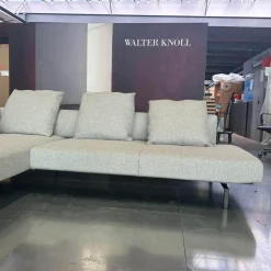 Walter Knoll Ecksofas|Ecksofa Muud Stoff Carré 7823 Moonlight Creme Kufen Metall Matt Schwarz Pulverbeschichtet Mit Filzgleitern