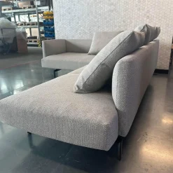 Walter Knoll Ecksofas|Ecksofa Muud Stoff Carré 7823 Moonlight Creme Kufen Metall Matt Schwarz Pulverbeschichtet Mit Filzgleitern