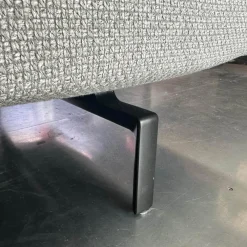 Walter Knoll Ecksofas|Ecksofa Muud Stoff Carré 7823 Moonlight Creme Kufen Metall Matt Schwarz Pulverbeschichtet Mit Filzgleitern