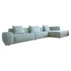 Living Divani Ecksofas|Ecksofa Neowall Stoff Khali Top Farbe 02 Beige Creme mit 3 Kissen