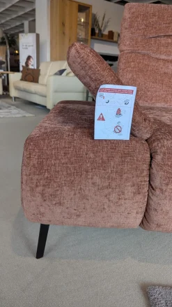 Poco Ecksofas|Ecksofa Nicolai Stoff Nile Kupfer 300 Braun Fuß Schwarz Matt mit Verstellfunktionen