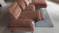 Poco Ecksofas|Ecksofa Nicolai Stoff Nile Kupfer 300 Braun Fuß Schwarz Matt mit Verstellfunktionen