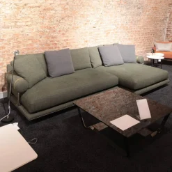 B&B Italia Ecksofas|Ecksofa Noonu Stoff Sara Olivgrün 2625435 Grün Gestell Hartzinn Lackiert Mit Kissen