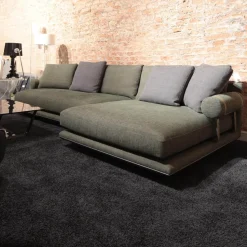 B&B Italia Ecksofas|Ecksofa Noonu Stoff Sara Olivgrün 2625435 Grün Gestell Hartzinn Lackiert Mit Kissen