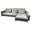Rolf Benz Ecksofas|Ecksofa Nuvola Stoff 17 100 Dunkel Schwarz Weiß Gemustert Aluminiumgußfuß Lackiert RAL9017 Verkehrsschwarz Schwarz