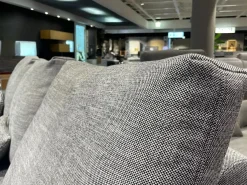 Rolf Benz Ecksofas|Ecksofa Nuvola Stoff 17 100 Dunkel Schwarz Weiß Gemustert Aluminiumgußfuß Lackiert RAL9017 Verkehrsschwarz Schwarz