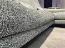 Rolf Benz Ecksofas|Ecksofa Nuvola Stoff 17 100 Dunkel Schwarz Weiß Gemustert Aluminiumgußfuß Lackiert RAL9017 Verkehrsschwarz Schwarz