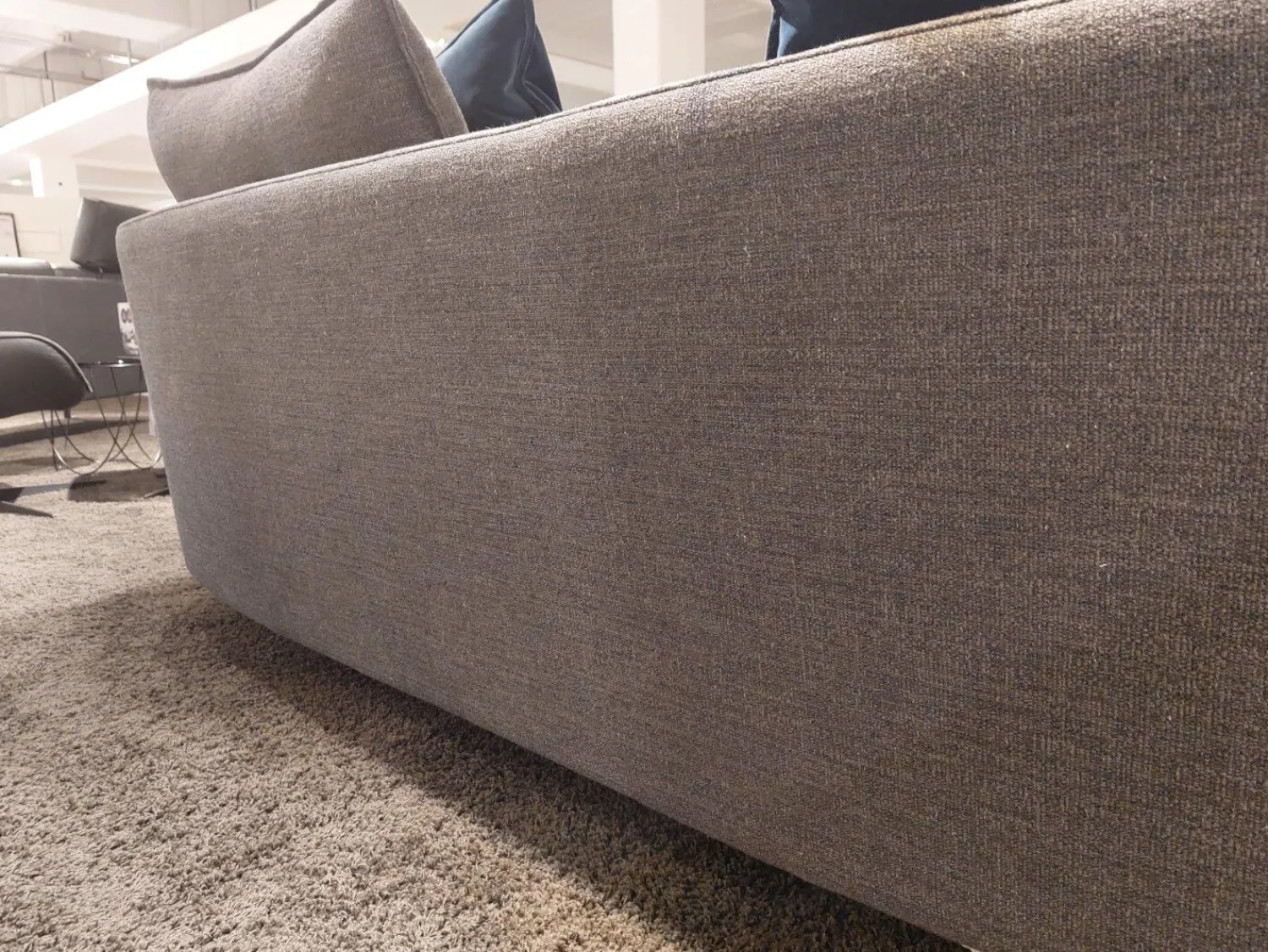 Rolf Benz Ecksofas|Ecksofa Onda Stoff 17.300 Dunkel Schwarz Grau Fuß Massivholz Eiche Schwarz Lackiert Inklusive 9 Bliesen Kissen Und 4 Polsterkissen Ohne Couchtisch