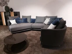 Rolf Benz Ecksofas|Ecksofa Onda Stoff 17.300 Dunkel Schwarz Grau Fuß Massivholz Eiche Schwarz Lackiert Inklusive 9 Bliesen Kissen Und 4 Polsterkissen Ohne Couchtisch
