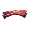 Stressless Ecksofas|Ecksofa Paradies Leder Paloma Cherry Rot Fuß Buche Wenge Schwarz Mit Kissen Und Couchtisch