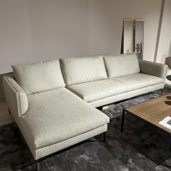 Molteni & C Ecksofas|Ecksofa Paul Stoff KH520 Kiwi Grau Grün Gestell Zinnfarbig