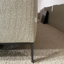 Molteni & C Ecksofas|Ecksofa Paul Stoff KH520 Kiwi Grau Grün Gestell Zinnfarbig