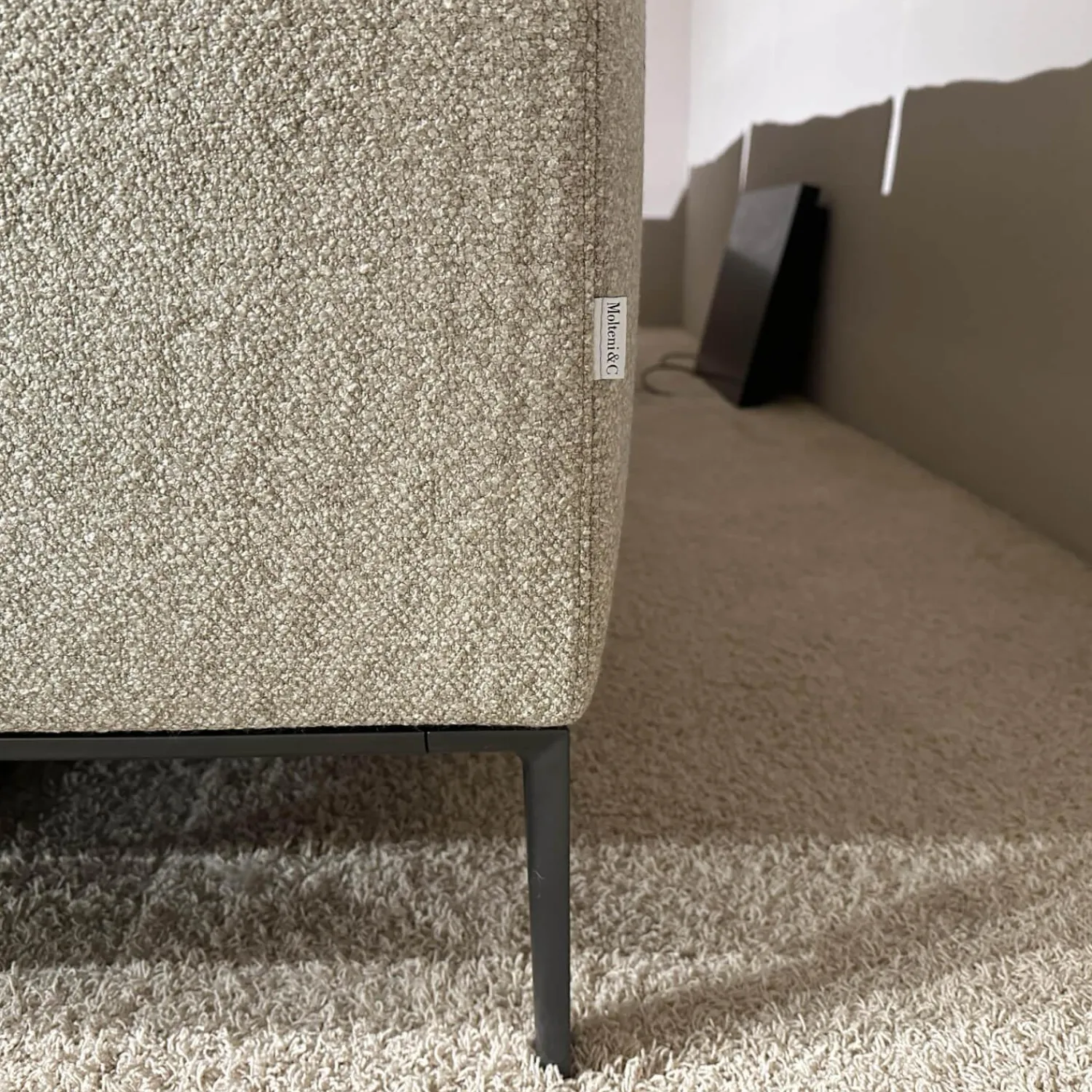 Molteni & C Ecksofas|Ecksofa Paul Stoff KH520 Kiwi Grau Grün Gestell Zinnfarbig