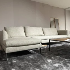 Molteni & C Ecksofas|Ecksofa Paul Stoff KH520 Kiwi Grau Grün Gestell Zinnfarbig