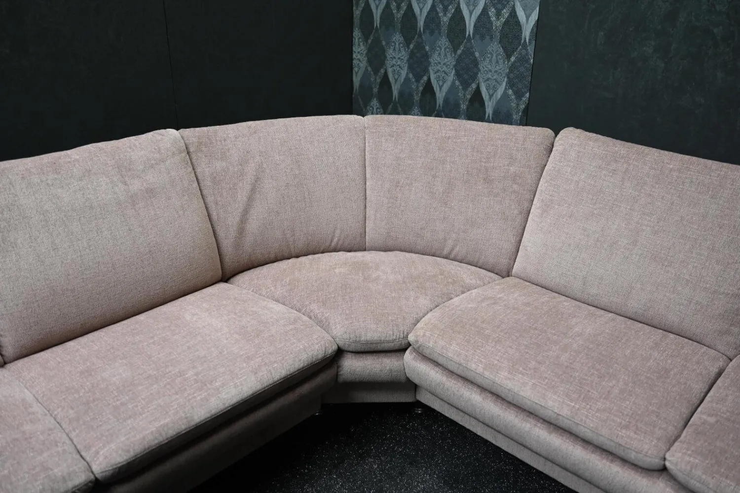 Arco Ecksofas|Ecksofa Picco Stoff Amane AC Malve Beige Braun mit Armlehnenverstellung