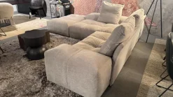 Saba Wohnlandschaften|Ecksofa Pixel Stoff 20 Lusso Grün Grau Inklusive Hocker