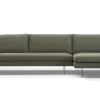 Sophisticated Living Ecksofas|Ecksofa Plateia Bezug Stoff Rima 22 Dunkelgrau Stahlfuß Schwarz Lackiert
