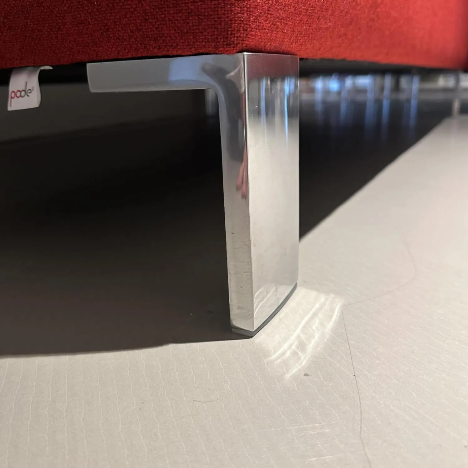 Leolux Ecksofas|Ecksofa Pode Insert Stoff Tonica 611 Rot Füße Aluminium Chrom